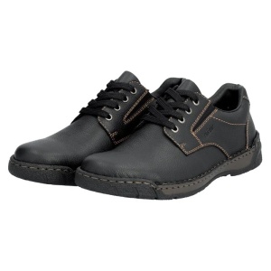 Pantofi barbati negru casual piele naturala cu talpa joasa Rieker B0306-00-Negru