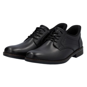 Pantofi barbati negru casual piele naturala cu toc Rieker 10353-00-Negru