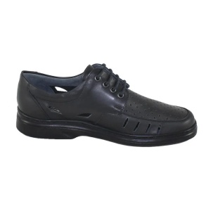 Pantofi barbati negru casual piele naturala perforati cu talpa joasa Nicolis 72564-Negru