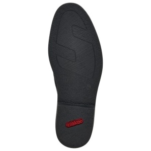 Pantofi barbati negru casual piele naturala perforati cu toc Rieker 13470-00-Negru