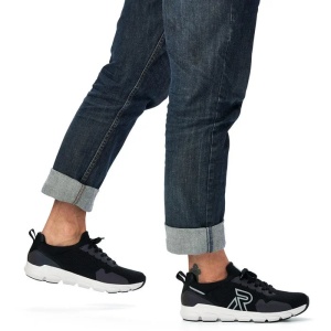 Pantofi barbati negru sport textil cu talpa groasa Rieker 07802-00-Negru
