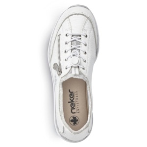 Pantofi dama alb casual piele ecologica cu talpa joasa Rieker L32P2-80-Alb
