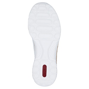 Pantofi dama alb casual piele ecologica si textil cu talpa joasa Rieker N4286-80-Alb