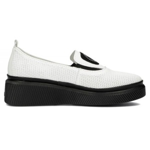 Pantofi dama alb casual piele naturala cu platforma Filippo DP4572-23-WH-Alb