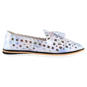 Pantofi dama albastru deschis casual piele naturala perforati cu talpa joasa Dogati 526-Albastru-Deschis