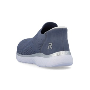 Pantofi dama albastru sport textil cu talpa joasa Rieker M5072-10-Albastru