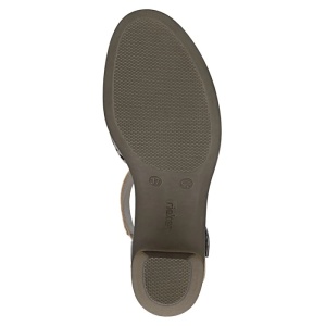 Pantofi dama auriu casual piele naturala perforati cu toc Rieker 40902-90-Auriu