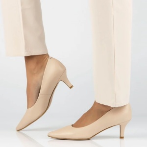 Pantofi dama bej eleganti piele naturala cu toc Filippo DP4426-23-BE-Bej