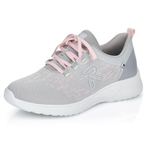 Pantofi dama gri sport textil cu talpa joasa Rieker 40702-40-Gri