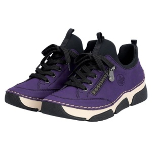 Pantofi dama mov casual piele ecologica cu talpa joasa Rieker 45973-30-Mov