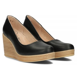 Pantofi dama negru casual piele naturala cu platforma Filippo DP3521-23-BK-Negru