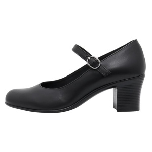Pantofi dama, negru, casual, piele naturala, cu toc, Nicolis 124346-Negru