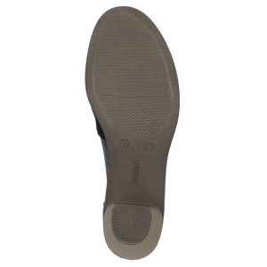 Pantofi dama negru casual piele naturala cu toc Rieker 40911-00-Negru