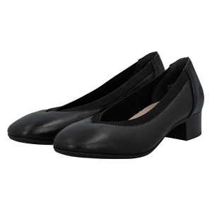Pantofi dama negru casual piele naturala cu toc Rieker 43452-00-Negru