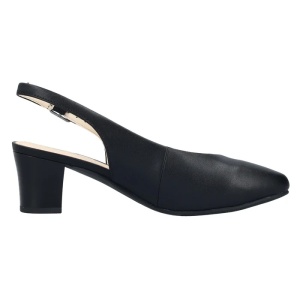 Pantofi dama negru casual piele naturala cu toc Rieker 44651-00-Negru