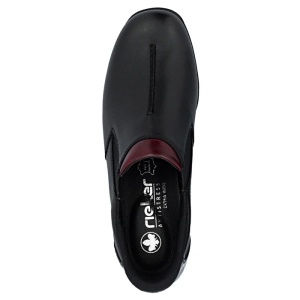Pantofi dama negru casual piele naturala impermeabili cu talpa joasa Rieker 47253-00-Negru