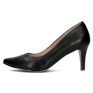 Pantofi dama, negru, eleganti, piele naturala, cu toc, Filippo DP4427-23-BK-Negru