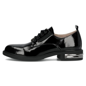 Pantofi dama, negru, eleganti, piele naturala lacuita, cu toc, Filippo DP6189-24-BK-L-Negru