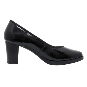 Pantofi dama negru eleganti piele naturala lacuita cu toc Karisma X4X430022A-01-L-Negru