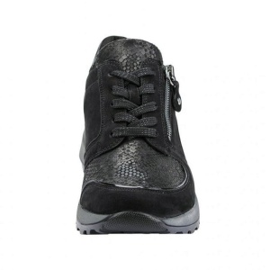 Pantofi dama negru ortopedici sport piele naturala cu talpa joasa Waldlaufer H64007-307-001-Hiroko-Negru