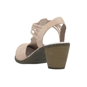 Pantofi dama roz casual piele ecologica cu toc, Rieker 40901-31-Roz