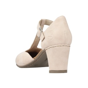 Pantofi dama roz elegant piele ecologica cu toc Rieker 41087-31-Roz