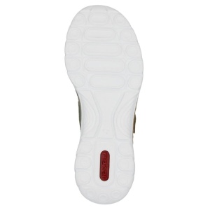 Pantofi dama verde casual piele ecologica si textil cu talpa joasa Rieker N42B0-52-Verde