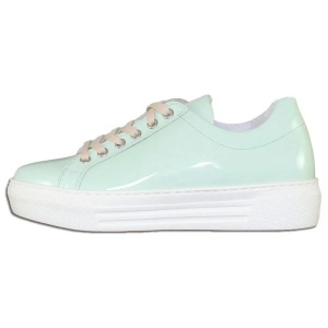 Pantofi dama, verde, casual, piele naturala lacuita, cu talpa joasa, Gabor 34-404-0-Verde