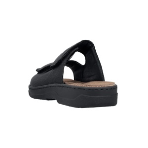 Papuci barbati negru casual piele naturala cu talpa joasa Rieker 20390-00-Negru