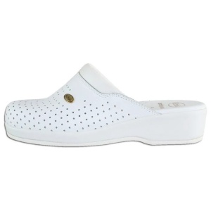 Saboti barbati, alb, profesionali, ortopedici, medicinali, piele naturala, perforati, cu platforma, Scholl Clog-Back-Guard-F20175-1065-Alb