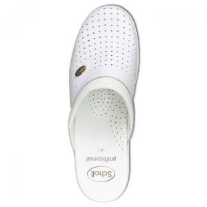 Saboti dama alb medicinali ortopedici profesionali din piele naturala Scholl Clog-Back-Guard-F20002-1065-Alb