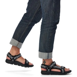 Sandale barbati gri sport textil cu talpa joasa Rieker 20802-00-Gri