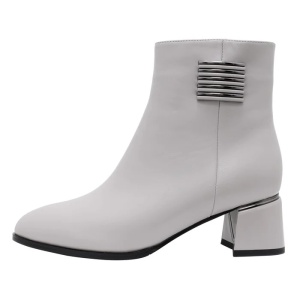 Botine dama, gri, elegante, piele naturala, cu toc, Epica K3K350033A-50-N-Gri