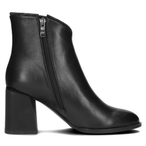 Botine dama negru elegante piele ecologica cu toc Filippo DBT4875-23-BK-Negru