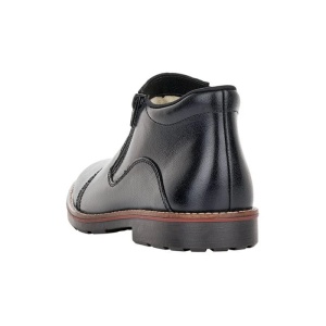 Cizme barbati negru casual piele naturala imblanite scurte cu toc Rieker 15381-00-Negru
