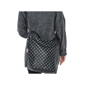Geanta dama negru casual piele ecologica crossbody si de umar cu bareta detasabila si reglabila Rieker H1450-00-Negru