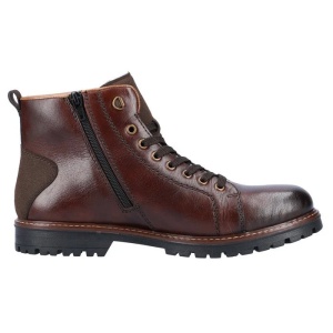 Ghete barbati maro casual piele naturala impermeabile imblanite cu toc Rieker F3602-25-Maro