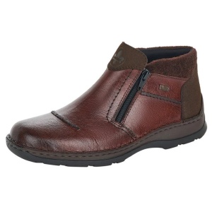 Ghete barbati maro casual piele naturala impermeabile imblanite cu talpa joasa Rieker 05389-25-Maro