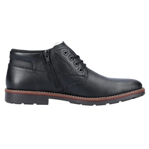 Ghete barbati negru casual piele naturala imblanite cu toc Rieker 15339-00-Negru