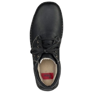 Ghete barbati negru casual piele naturala impermeabile imblanite cu talpa joasa Rieker 05305-00-Negru