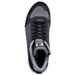 Ghete barbati negru sport piele naturala impermeabile cu talpa joasa Rieker U0160-00-Negru