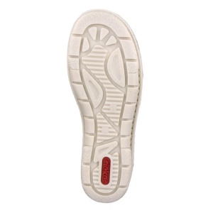 Ghete dama bej casual piele ecologica imblanite cu talpa joasa Rieker 73352-60-Bej