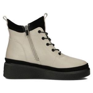 Ghete dama bej casual piele naturala cu talpa joasa Filippo DBT4799-23-BE-Bej