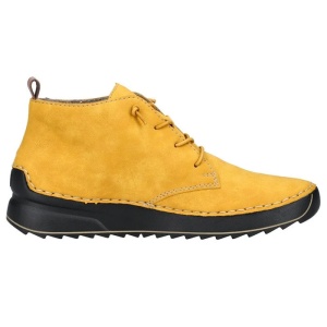 Ghete dama galben casual piele ecologica cu talpa joasa Rieker 51510-68-Galben