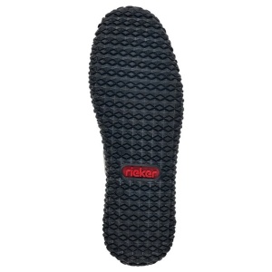 Ghete dama gri casual piele ecologica impermeabile imblanite cu talpa joasa Rieker L4270-43-Gri