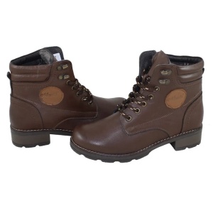 Ghete dama, maro, casual, piele naturala, imblanite, cu toc, Nicolis 40025-Maro