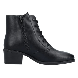 Ghete dama negru casual piele ecologica cu toc Rieker 73930-00-Negru