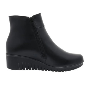 Ghete dama negru casual piele naturala cu talpa groasa Nicolis 157355-Negru