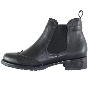 Ghete dama, negru, casual, piele naturala, cu toc, Elvis 432-4-Negru