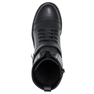 Ghete dama negru casual piele naturala imblanite cu toc Nicolis 144626-Negru